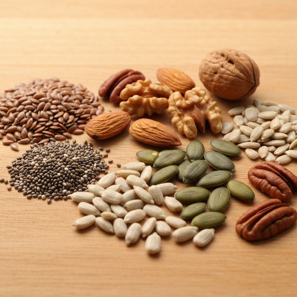 Verschiedene Nüsse und Samen